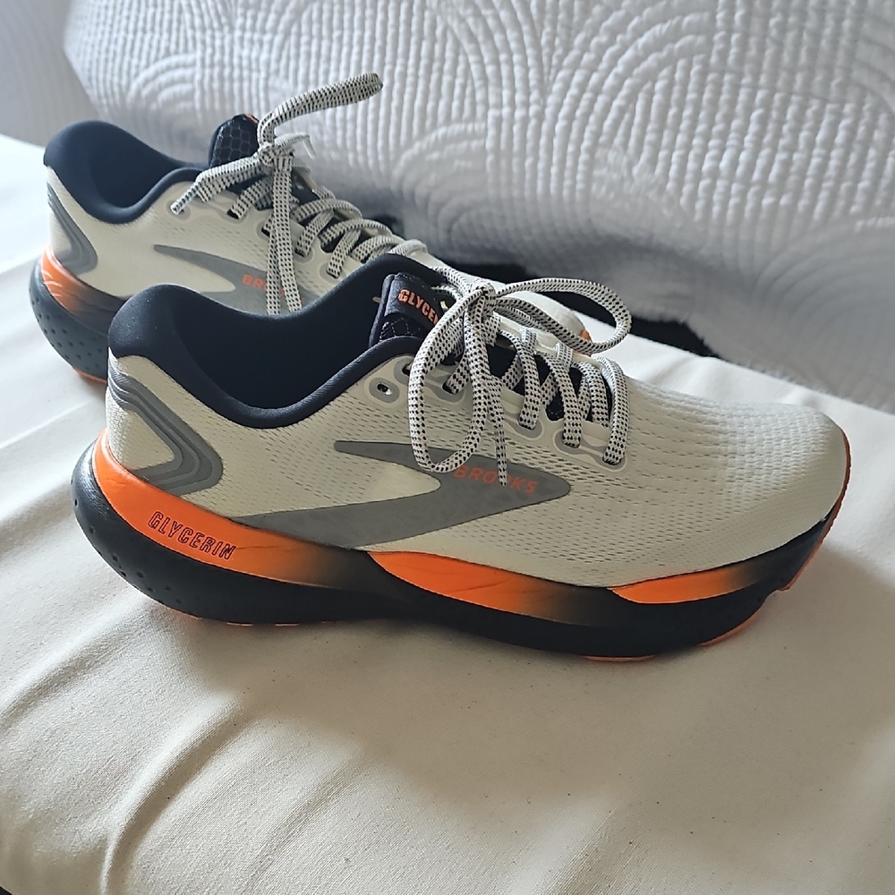 Brooks Athletic Shoes in White and Orange